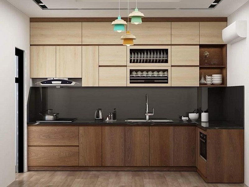 Làm Tủ Bếp Bằng Chất Liệu Laminate Bền Đẹp - Xưởng nội thất gỗ Mạnh Hùng